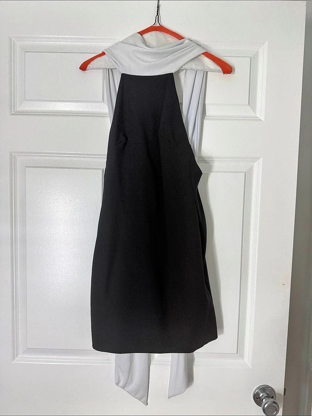 Zara Black & White Draped backless mini Dress